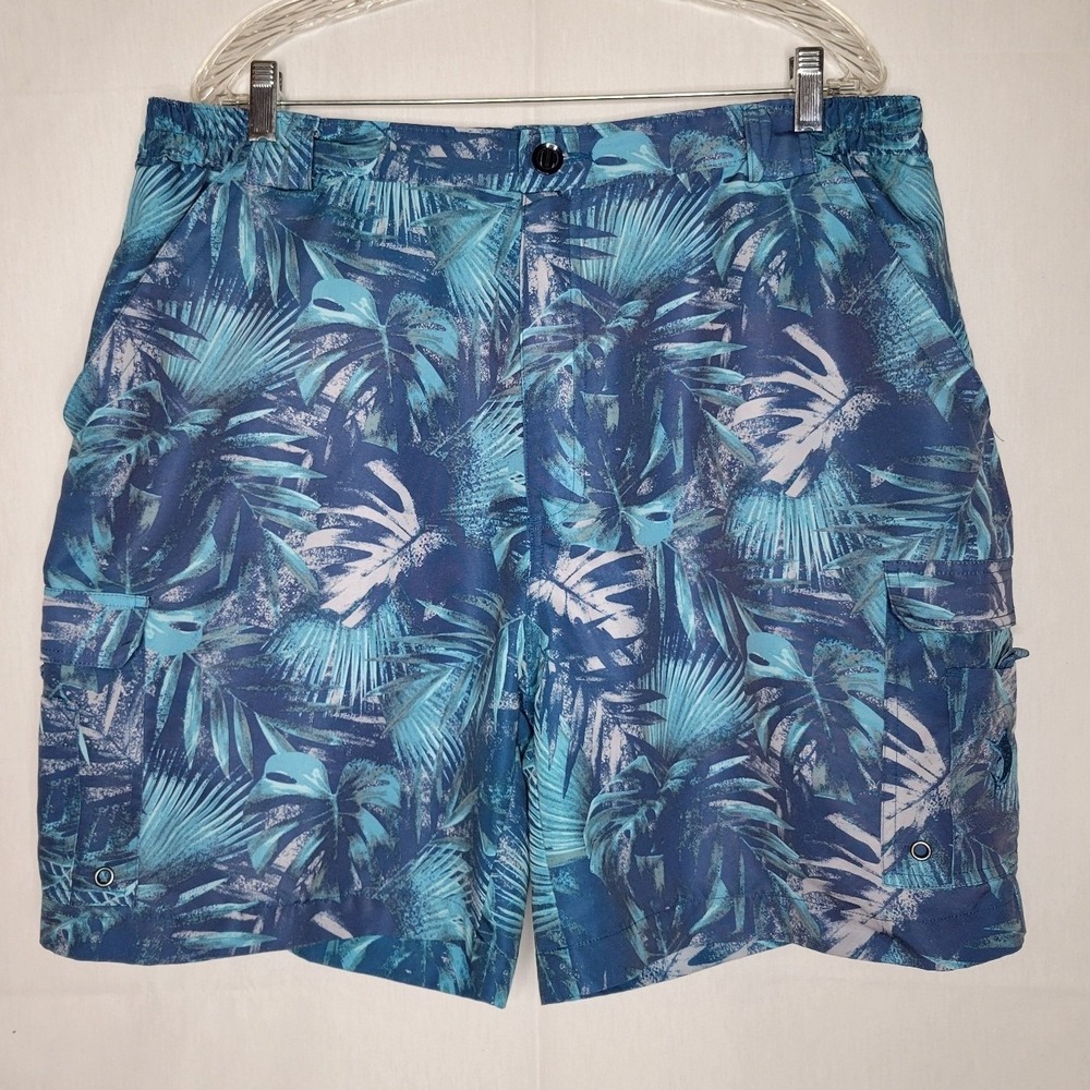 Reel Legends Performance Outfitters‎ Mens Tropical Print Cargo Shorts